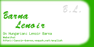barna lenoir business card